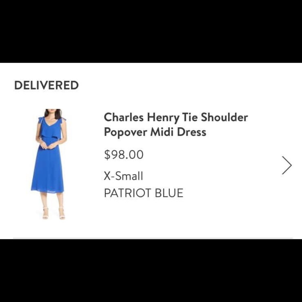 Charles Henry Tie Shoulder Popover Midi Dress